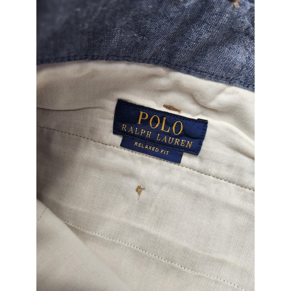 Polo Ralph Lauren Shorts Mens 38 Beige Chino Relaxed Fit 9 Inseam Casual Summer - Picture 3 of 13